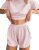 JUSTFASHIONNOW Womens Summer Pajama Sets Striped Print Short Sleeve Pajamas for