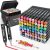 HomFilix Alcohol Markers, 80 Colors Dual Tip Art Alcohol Markers Set