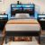 Furnulem Twin Bed Frames with Charging Station and LED Lights