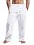 TRFIC ‌Men’s Linen Pants Lightweight Drawstring Elastic Waist Pockets Loose Fit