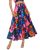 BTFBM Midi Skirts for Women 2026 Summer Boho Floral Skirt,XL,Black