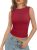 SUUKSESS Women Double Lined Sleeveless Going Out Basic Tank Tops Ruched Summer C