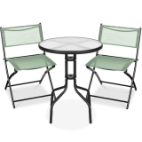Best Choice Products 3-Piece Patio Bistro Dining Furniture Set w/Textured Glass
