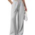 Libin Lightweight Capri Pants for Women Wide Leg Beach Pants, Brown M