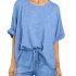 DB MOON Women Summer Casual Short Sleeve Dresses Empire Waist Dress with Pockets