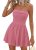KIRUNDO Summer Rompers For Women 2026 Casual One Piece Strapless Tube Top Sleeve