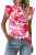 PRETTYGARDEN Women’s Ruffle Short Sleeve Summer Tops Boho Floral Blouses