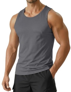 PINSPARK Quick Dry Tank Tops Men Moisture Wicking Athletic Sleeveless Shirts Bre