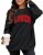 LETSEE Valentines Lover Sweatshirt for Women Glitter Patch Lover Letter Pullover