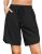 Quenteen 9″ Women’s Athletic Shorts Jogger Sweat Casual Loose Bermuda Shorts Bla