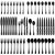 Astercook Silverware Set 48-Piece Black Flatware Set with Steak Knives Food-Grad