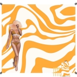 SkyNature Yellow Beach Blanket, Sand Free Waterproof Outdoor Beach Mat with 4 St