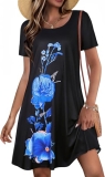 JOLIGAL Summer Dresses for Women Casual Short Sleeve Sundress Scoop Neck Beach T