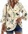LOOKBOHO Boho Tops for Women 3/4 Sleeve Ruffle Sleeve Tops Dressy Casual Button