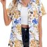 AUSELILY Summer Dresses for Women Short Sleeve V Neck Tshirt Swing Floral Vacati