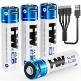 HW Rechargeable AA Lithium Batteries
