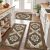 Kitchen Rugs Sets of 3 100% Non Slip Washable Kitchen Mats for Floor, Brown