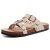 KIDMI Braided Cork Footbed Sandals for Women Slides with Arch Support