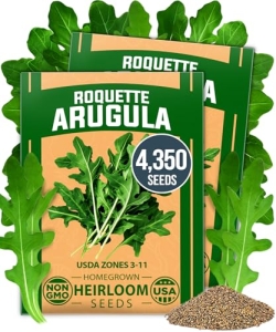 HOME GROWN Arugula Roquette Seeds 4350+ Bulk Pack Heirloom Non-GMO