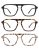 AMOMOMA 3 Pack Trendy Aviator Reading Glasses for Women Men Stylish Square Blue