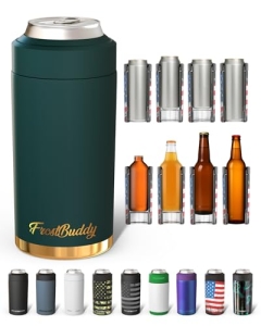 Frost Buddy Universal Can Cooler, Stainless Steel, Emerald Elegance