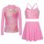 Seanrui Girls Long Sleeve Swimsuit Kids Rash Guard Bathing Suit with High Waiste