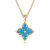 Fettero Gold Clover Necklace for Women Dainty 14K Gold Plated CZ Pendant Necklac