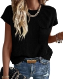 KIRUNDO Summer Fall Short Sleeve Sweater for Women 2026 Casual Sweater Vest Cott