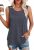elescat Womens Tank Tops Summer Sleeveless Top, Grey, 3XL