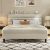 Fluest Queen Bed Frame, Platform Bed Frame with Velvet Upholstered Headboard