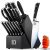 KnifeSaga Knife Set 15 Pcs High Carbon Stainless Steel Kitchen Knife Sets with B