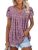 ONLYSHE Womens Summer Petal Sleeve Shirts V Neck Tunic Tops Casual Flowy Tunic F