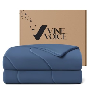 Vine Voice Cooling Comforter for Hot Sleepers, Twin 68×90, Midnight Blue