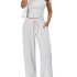 Ekouaer Silk Pajamas Set for Women Satin Backless Lingerie Pjs Cami Top and Shor