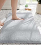 MINIDEAR Bathroom Rugs 24×17 Light Gray – Thick Memory Foam Bath Mat