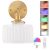 Shenmoyl Vintage Battery Operated Wall Sconce with White Striped Glass Lampshade