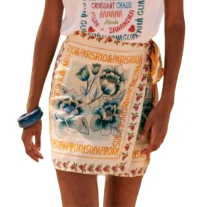 Talakeno Womens Summer Floral Wrap Short Skirt Tie Side High Waist A Line Beach