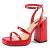 MIRAAZZURRA Platform Strappy Heel Sandals Square Open Toe Two Strap Chunky High