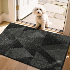 COSY HOMEER Entryway Rugs Doormat 24″x36″,Non-Slip Absorbent Mat,Dark Gray