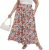 OLRIK Plus Size Skirts for Women Boho Elastic High Waist A-Line Long Skirts with