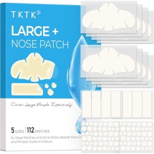 TKTK Hydrocolloid Nose Patches, XL Nose Pore Strips 91 x 48 mm, Large Hydrocollo