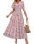ZESICA Women’s 2026 Summer Spring Floral Boho Maxi Dresses Casual Short Sleeve V