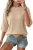 Arach&Cloz 2026 Women’s Cotton Spring Summer Crochet Tops Crew Neck 3/4 Half Dro