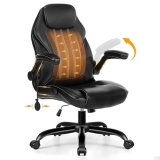 Office Desk Chair, Ergonomic Computer Chair with Padded Flip-Up Arms and Adjusta
