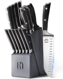 KnifeSaga Premium Knife Set 15 Pcs Quality Kitchen Knife Set with Block
