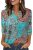 OFEEFAN Summer Tops Hawaiian Shirts for Women Travel Essentials 3/4 Length Sleev