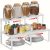 EAROND 2 Pcs Stackable Kitchen Cabinet Shelf Organizer Counter Shelf Pantry Dish
