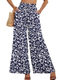 Heymoments Women’s Wide Leg Dress Pants with Pockets Navy Blue Silhouette Medium