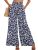 Heymoments Women’s Wide Leg Dress Pants with Pockets Navy Blue Silhouette Medium