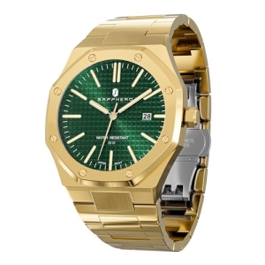 SAPPHERO Watches for Men Waterproof Men’s Watch Stainless Steel Octagonal Date Q